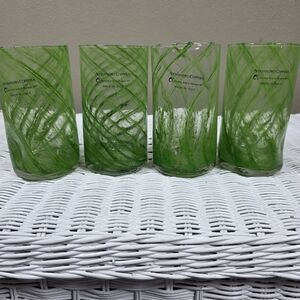 Alessandro Coppola Vetreria Di Murano Made In Italy GreenGlass Tumblers Set Of 4